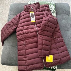 Nautica Women's Burgundy Puffer Coat